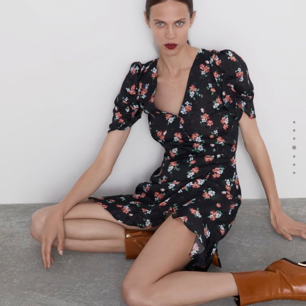 ❌SOLD❌ ZARA NWT FLORAL RUFFLED PRINT MINI DRESS - Picture 7 of 9